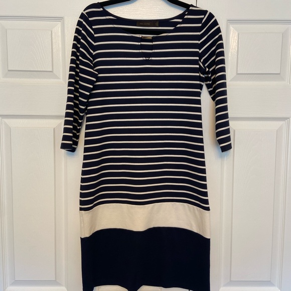 Navy and Cream Dress - Picture 1 of 3
